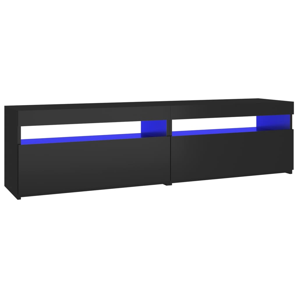 TV-tasot 2 kpl LED-valoilla musta 75x35x40 cm - Sisustajankoti.fi