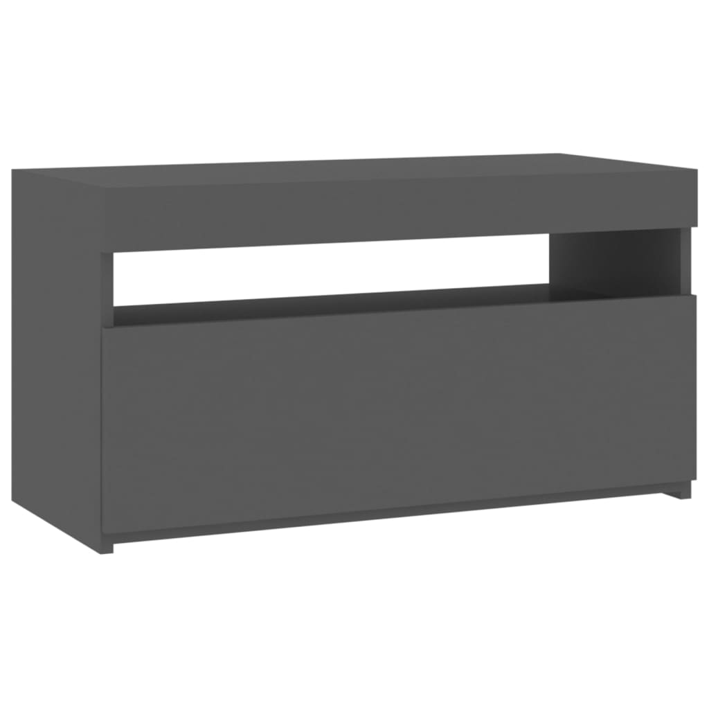 TV-taso LED-valoilla harmaa 75x35x40 cm - Sisustajankoti.fi