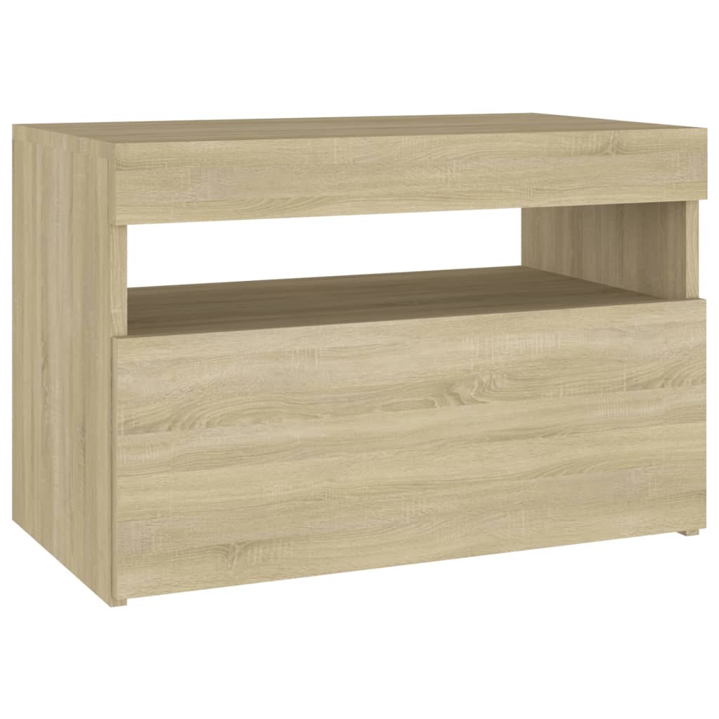 TV-taso LED-valoilla Sonoma-tammi 60x35x40 cm - Sisustajankoti.fi