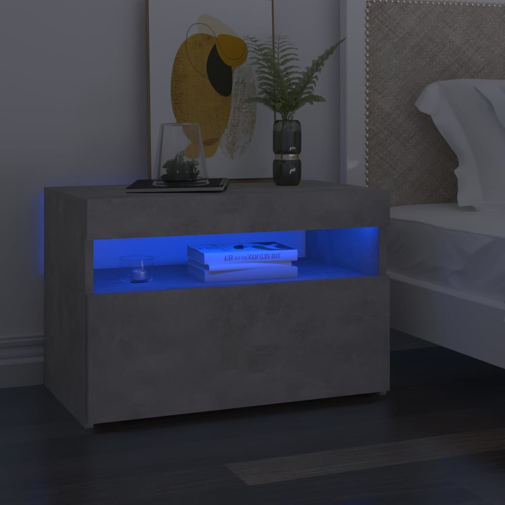 TV-taso LED-valoilla betoninharmaa 60x35x40 cm - Sisustajankoti.fi