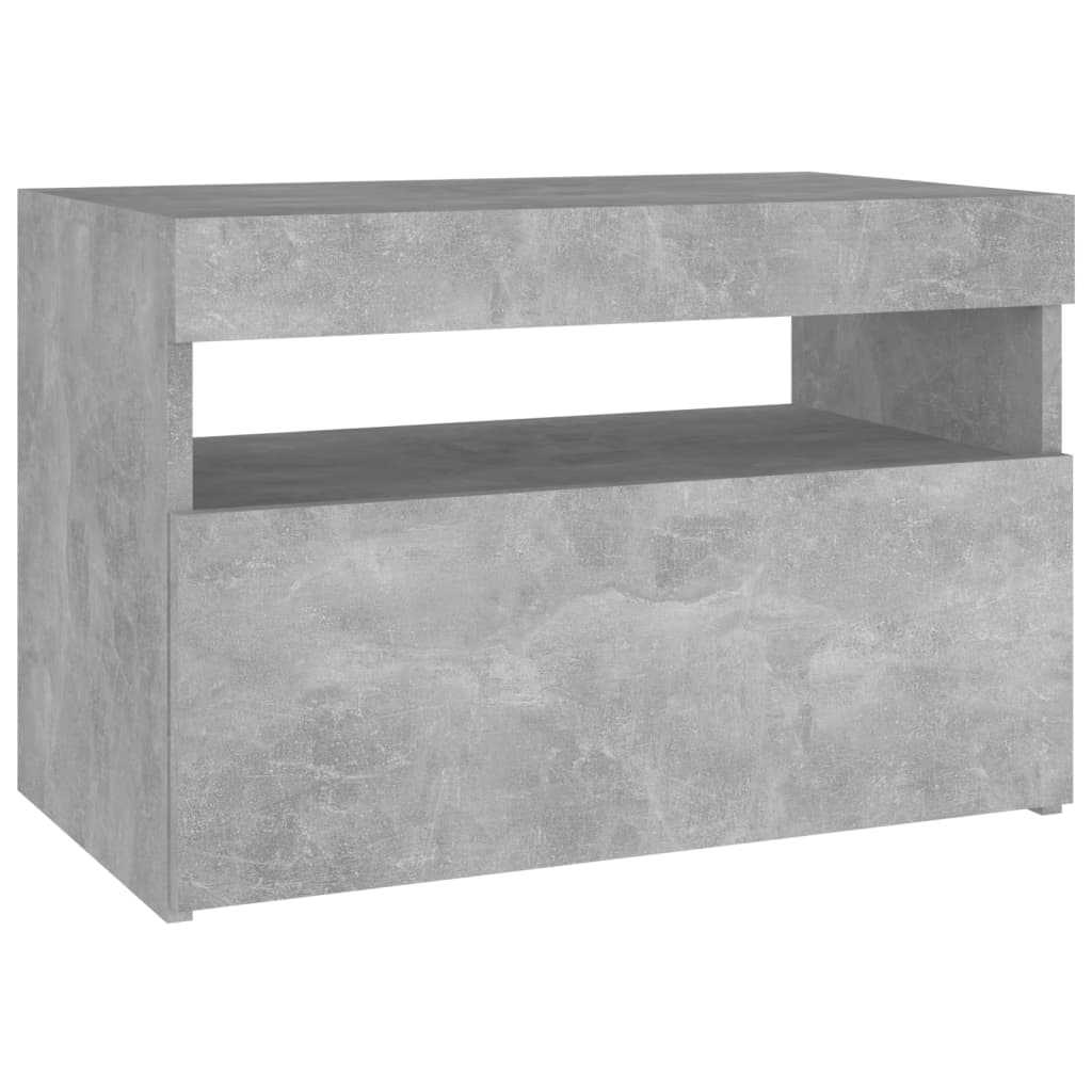 TV-taso LED-valoilla betoninharmaa 60x35x40 cm - Sisustajankoti.fi