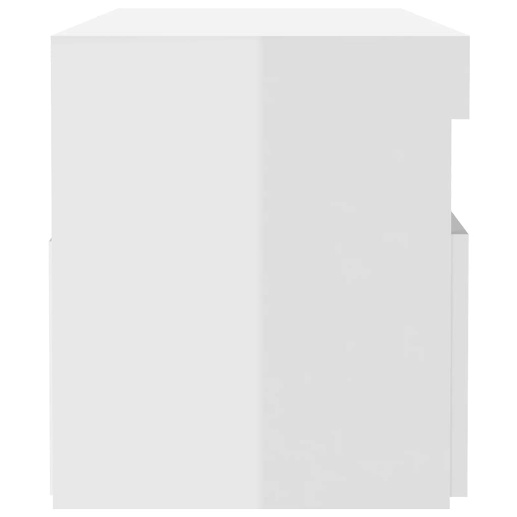 TV-taso LED-valoilla korkeakiilto valkoinen 60x35x40 cm - Sisustajankoti.fi