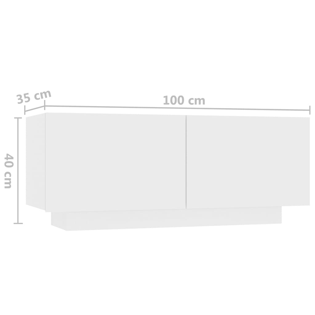 TV-taso valkoinen 100x35x40 cm lastulevy - Sisustajankoti.fi