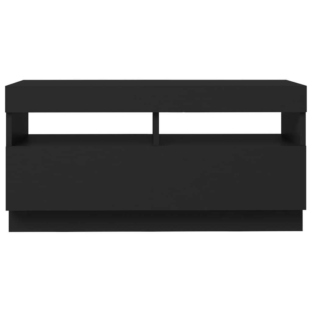 TV-taso LED-valoilla musta 80x35x40 cm - Sisustajankoti.fi