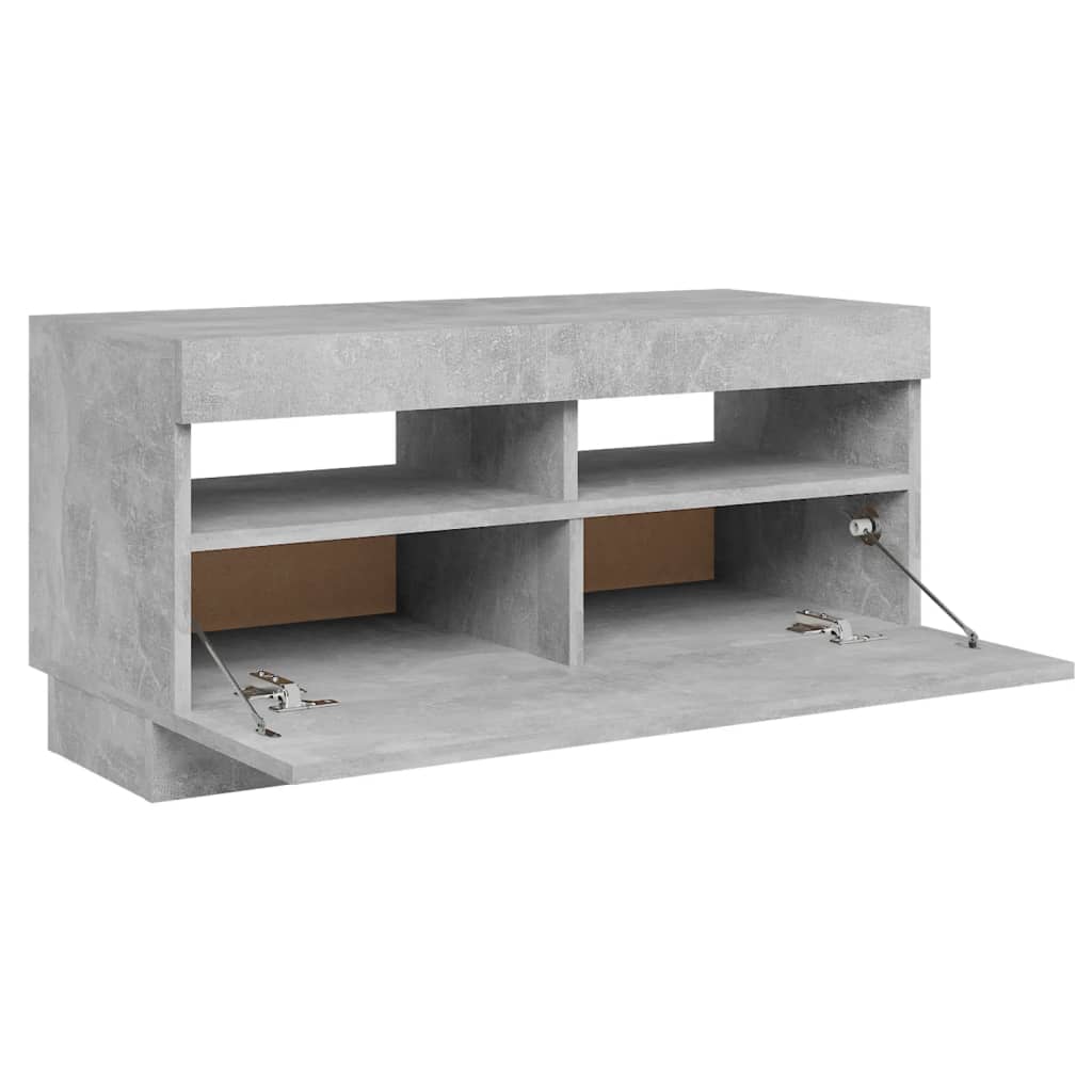 TV-taso LED-valoilla betoninharmaa 80x35x40 cm - Sisustajankoti.fi