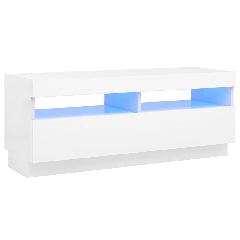 TV-taso LED-valoilla valkoinen 100x35x40 cm - Sisustajankoti.fi