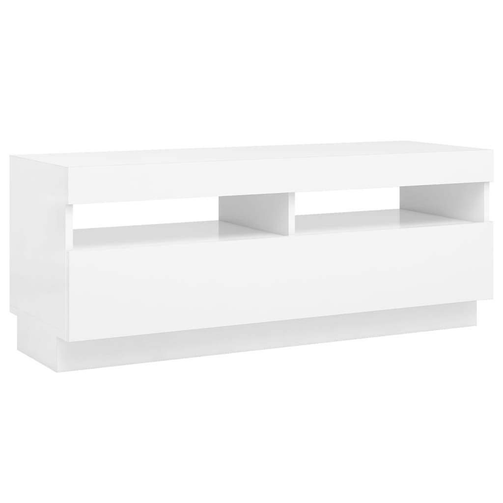 TV-taso LED-valoilla valkoinen 100x35x40 cm - Sisustajankoti.fi