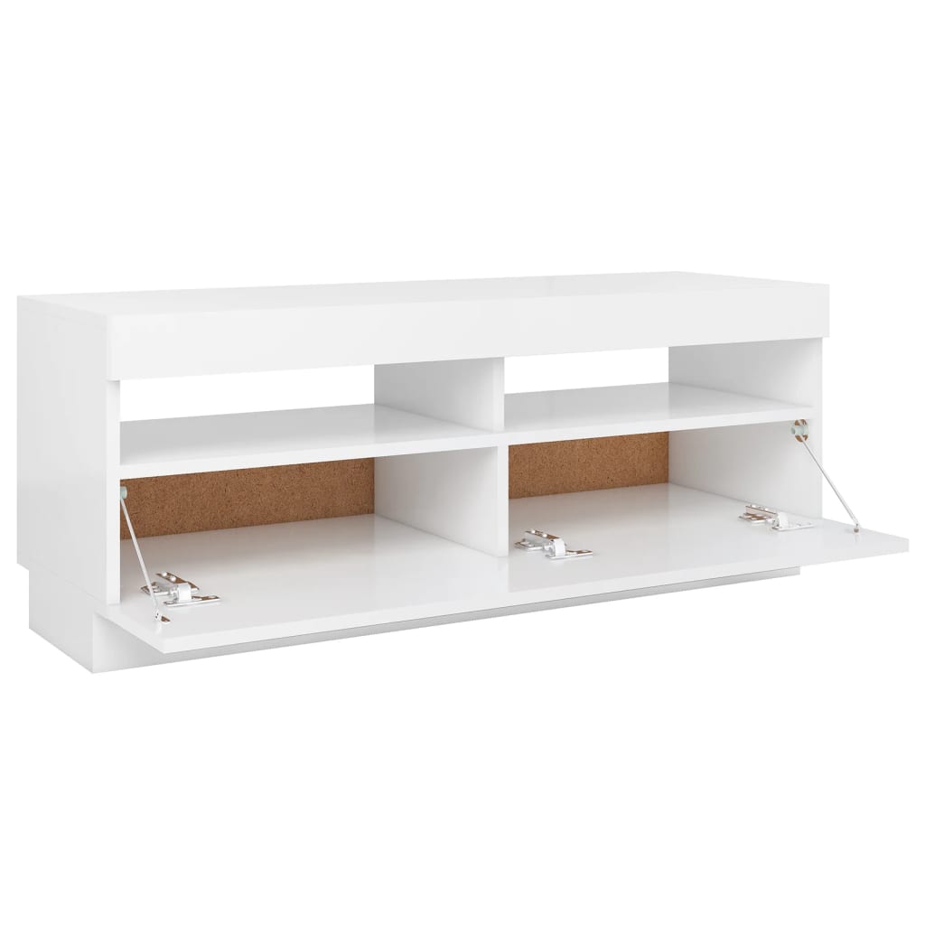 TV-taso LED-valoilla valkoinen 100x35x40 cm - Sisustajankoti.fi