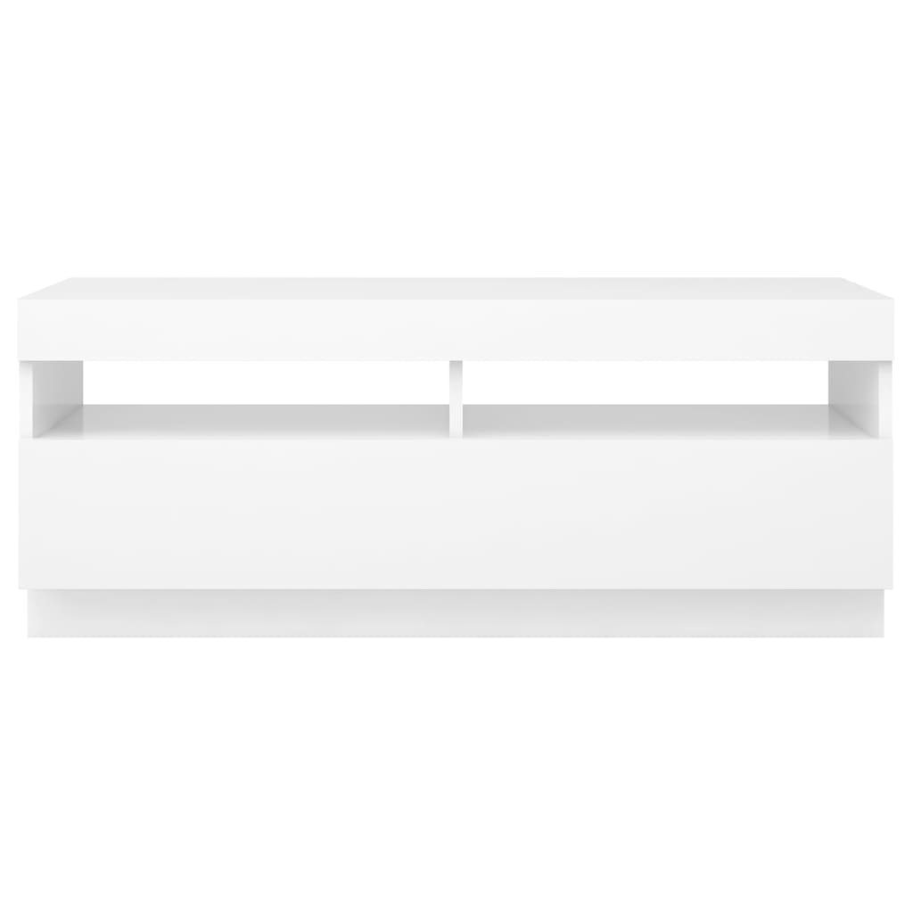 TV-taso LED-valoilla valkoinen 100x35x40 cm - Sisustajankoti.fi