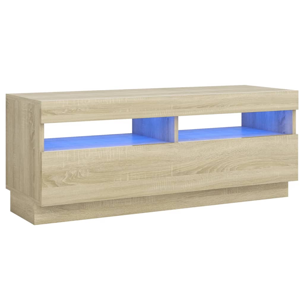 TV-taso LED-valoilla Sonoma-tammi 100x35x40 cm - Sisustajankoti.fi