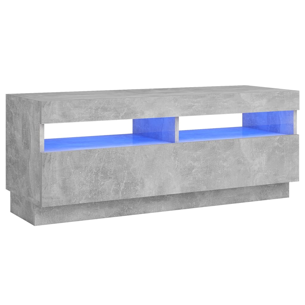 TV-taso LED-valoilla betoninharmaa 100x35x40 cm - Sisustajankoti.fi