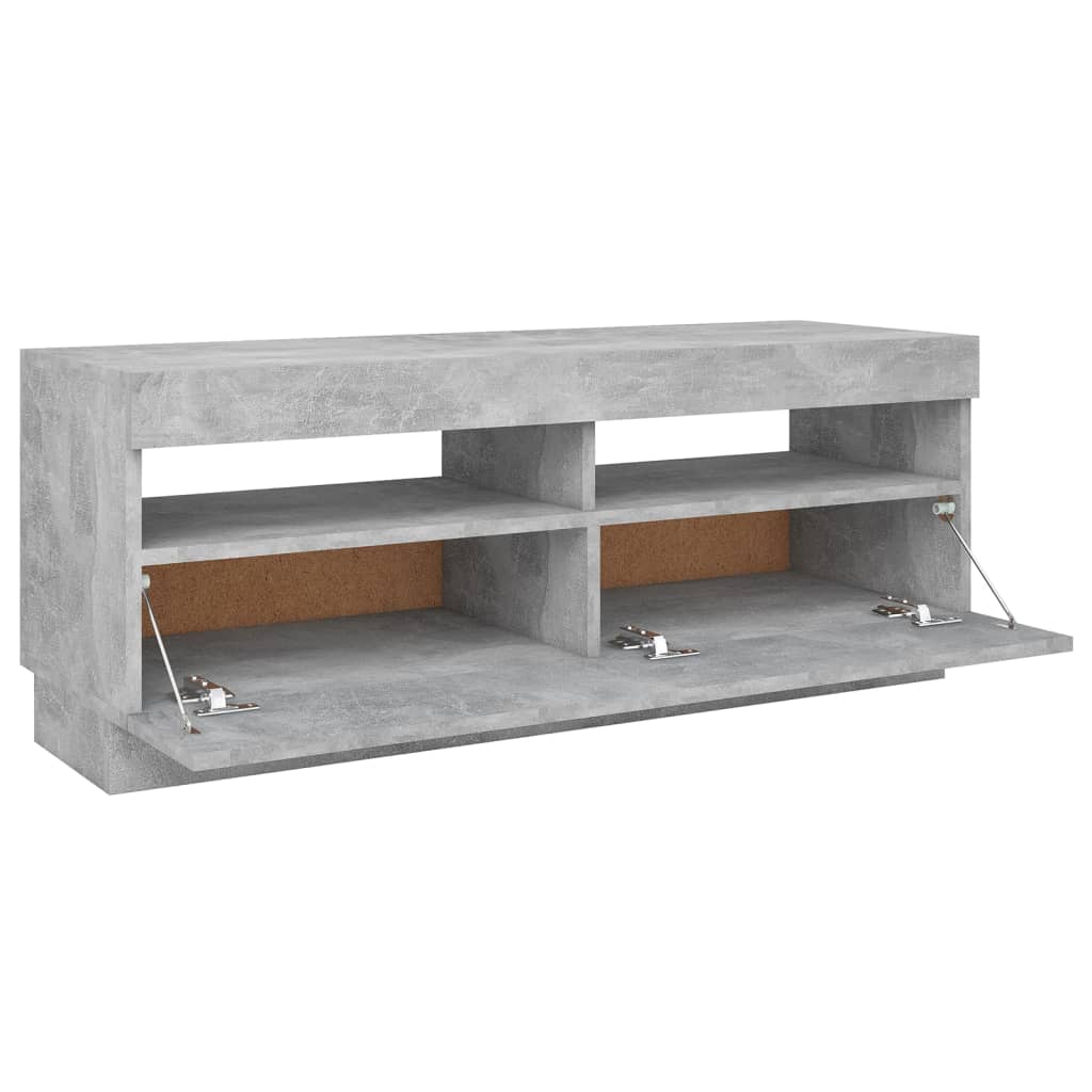 TV-taso LED-valoilla betoninharmaa 100x35x40 cm - Sisustajankoti.fi
