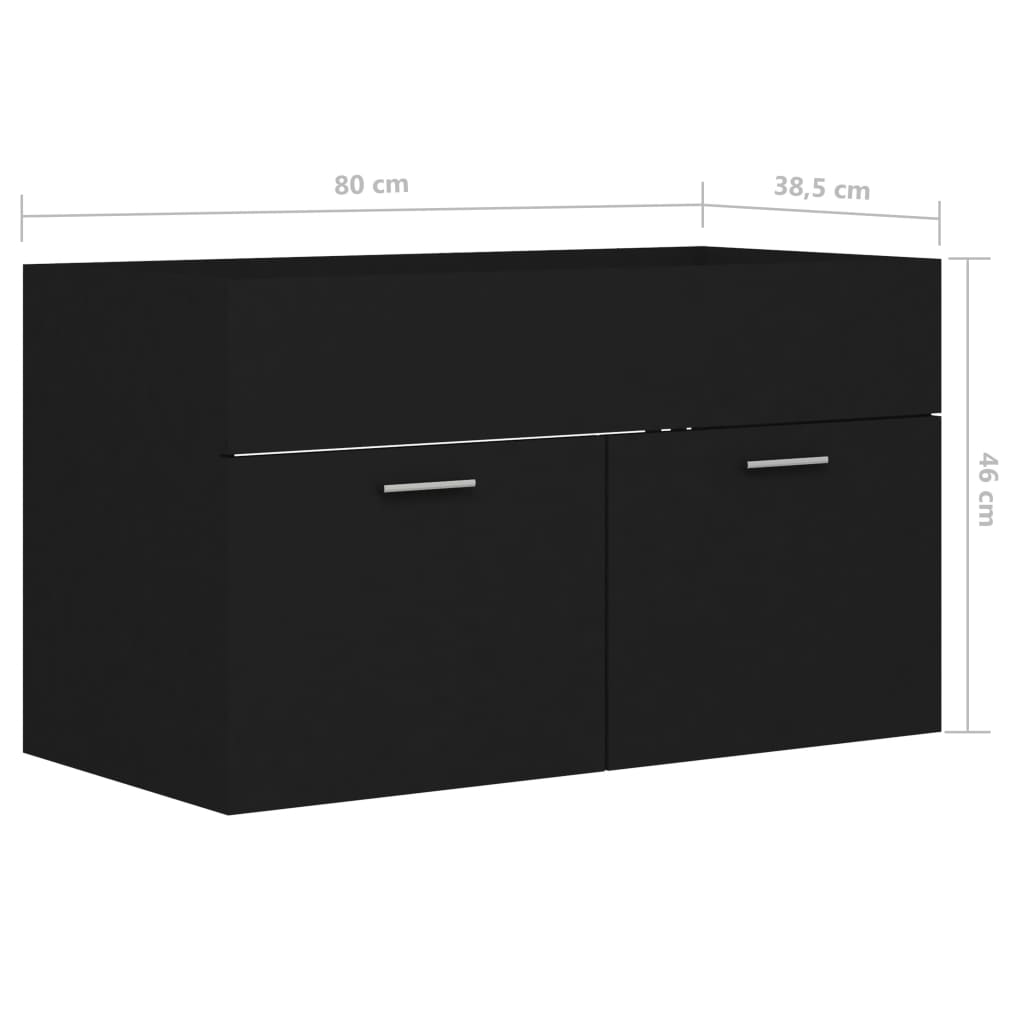 Allaskaappi musta 80x38,5x46 cm lastulevy - Sisustajankoti.fi