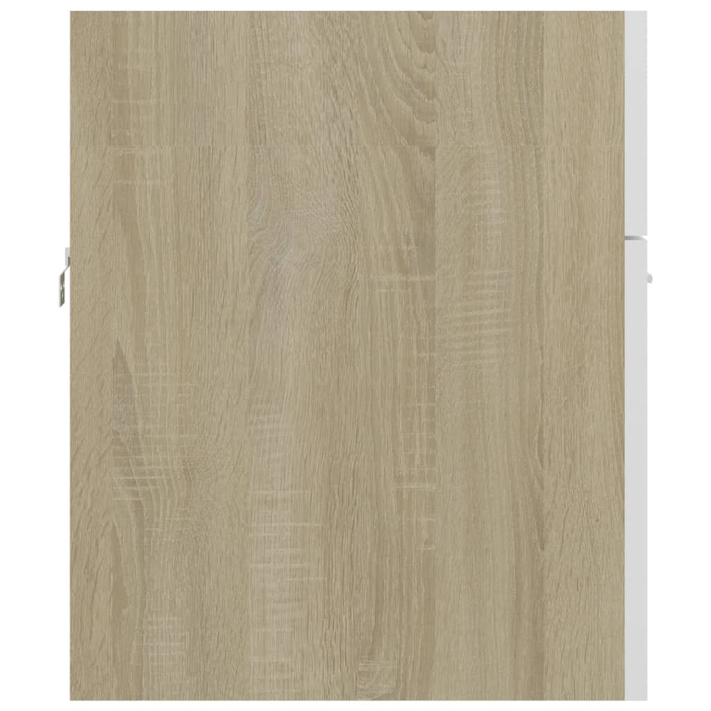 Allaskaappi valkoinen ja Sonoma-tammi 80x38,5x46 cm lastulevy - Sisustajankoti.fi