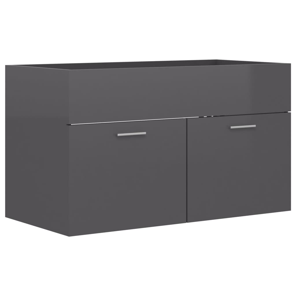 Allaskaappi korkeakiilto harmaa 80x38,5x46 cm lastulevy - Sisustajankoti.fi