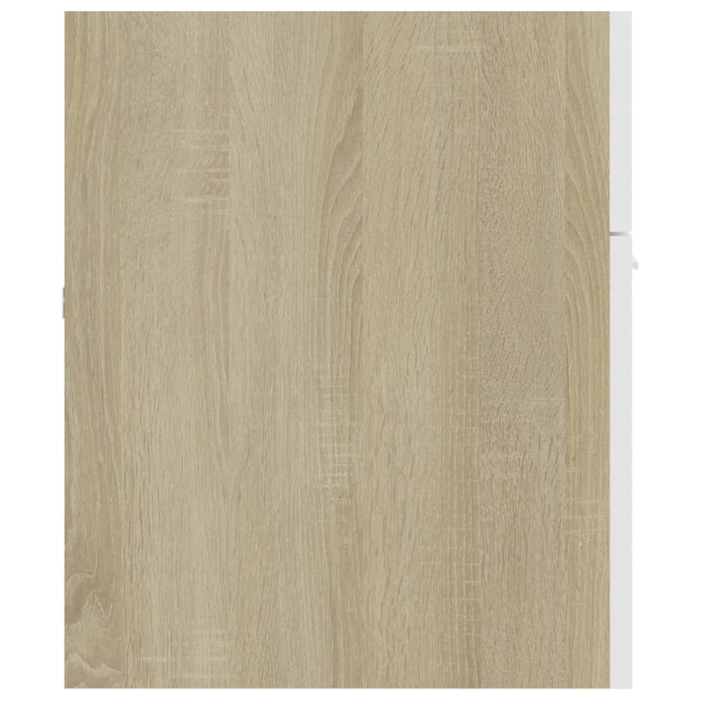 Allaskaappi valkoinen ja Sonoma-tammi 100x38,5x46 cm lastulevy - Sisustajankoti.fi