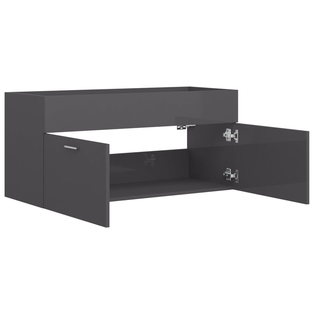 Allaskaappi korkeakiilto harmaa 100x38,5x46 cm lastulevy - Sisustajankoti.fi
