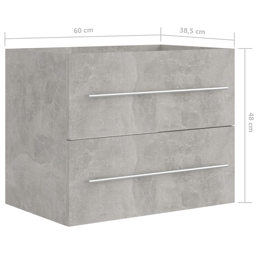 Allaskaappi betoninharmaa 60x38,5x48 cm lastulevy - Sisustajankoti.fi