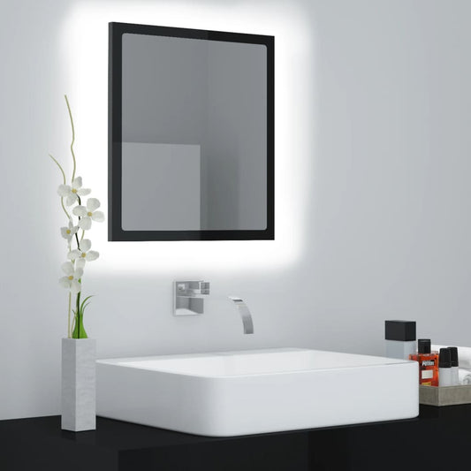 LED-kylpyhuonepeili korkeakiilto musta 40x8,5x37 cm - Sisustajankoti.fi