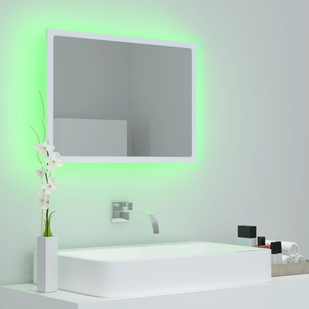 LED-kylpyhuonepeili valkoinen 60x8,5x37 cm lastulevy - Sisustajankoti.fi