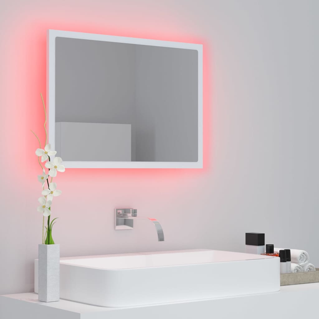 LED-kylpyhuonepeili valkoinen 60x8,5x37 cm lastulevy - Sisustajankoti.fi