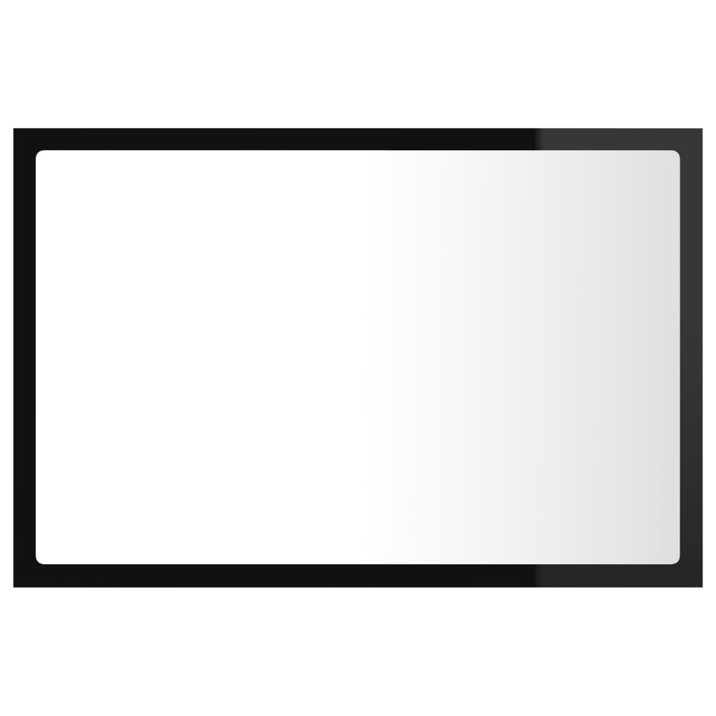 Kylpyhuonepeili LED korkeakiilto musta 60x8,5x37 cm lastulevy - Sisustajankoti.fi