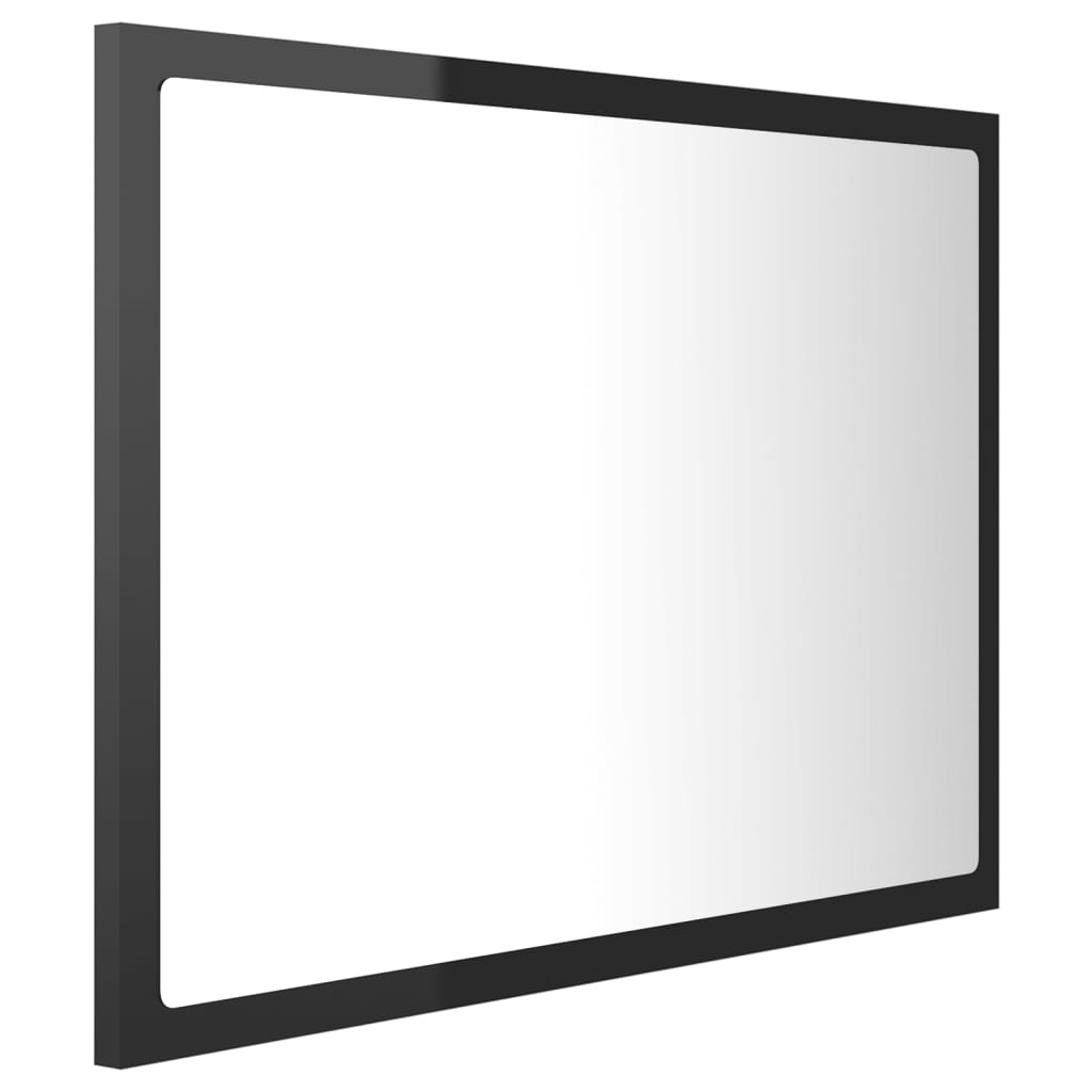 Kylpyhuonepeili LED korkeakiilto musta 60x8,5x37 cm lastulevy - Sisustajankoti.fi