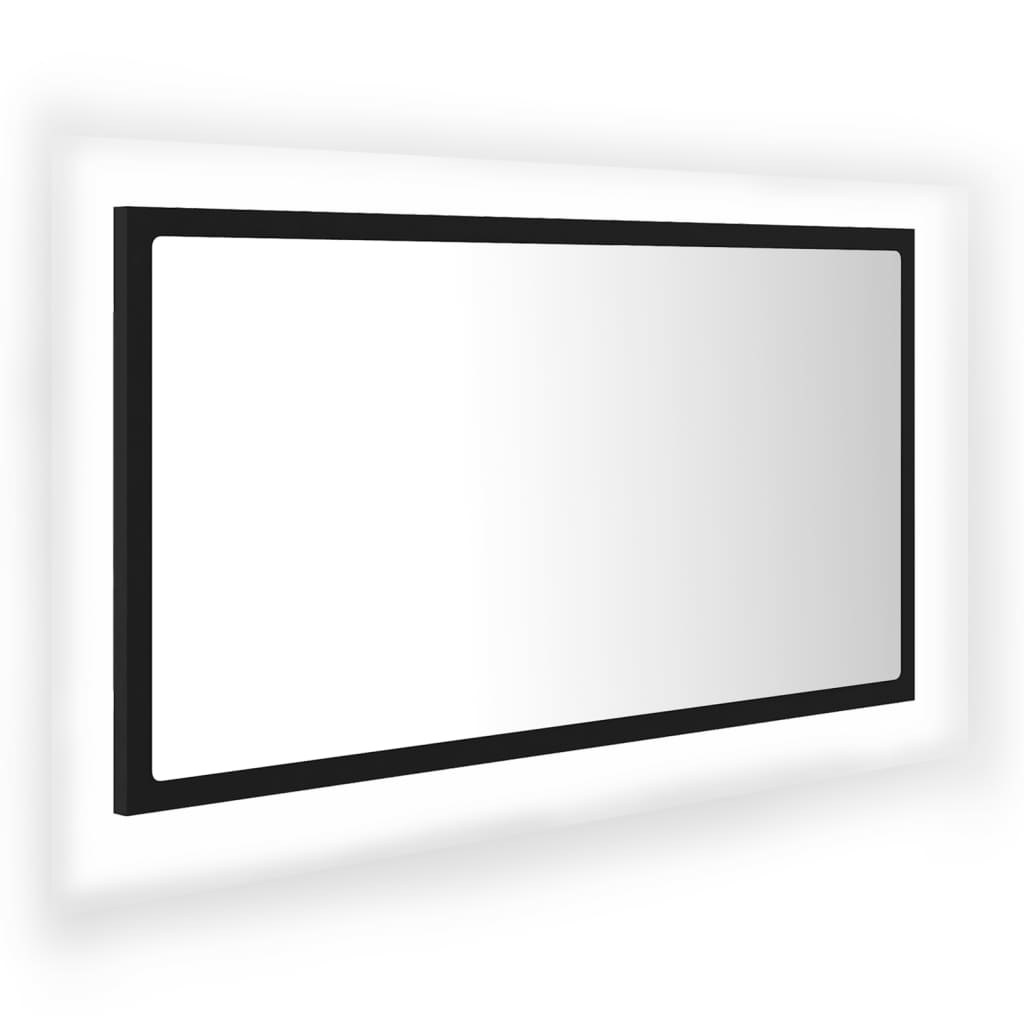 LED-kylpyhuonepeili musta 80x8,5x37 cm lastulevy - Sisustajankoti.fi