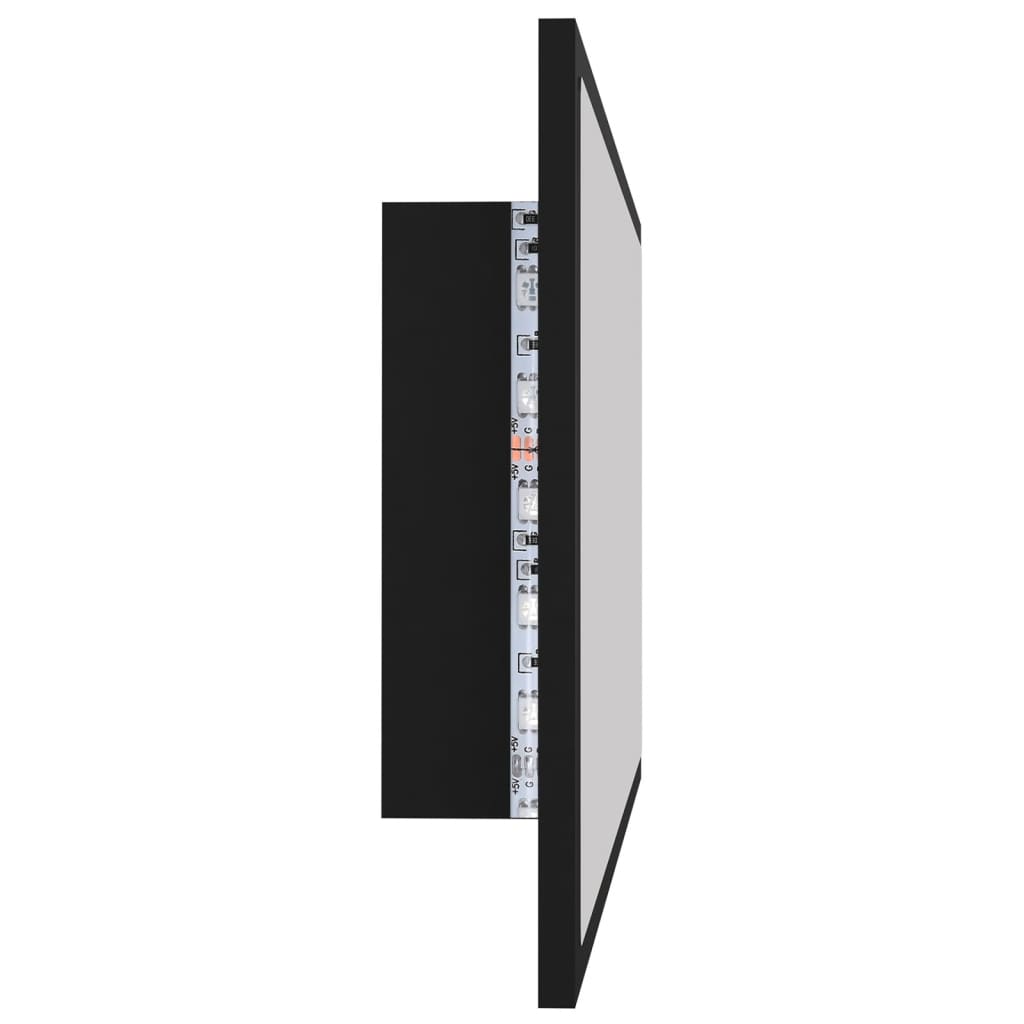 LED-kylpyhuonepeili musta 80x8,5x37 cm lastulevy - Sisustajankoti.fi