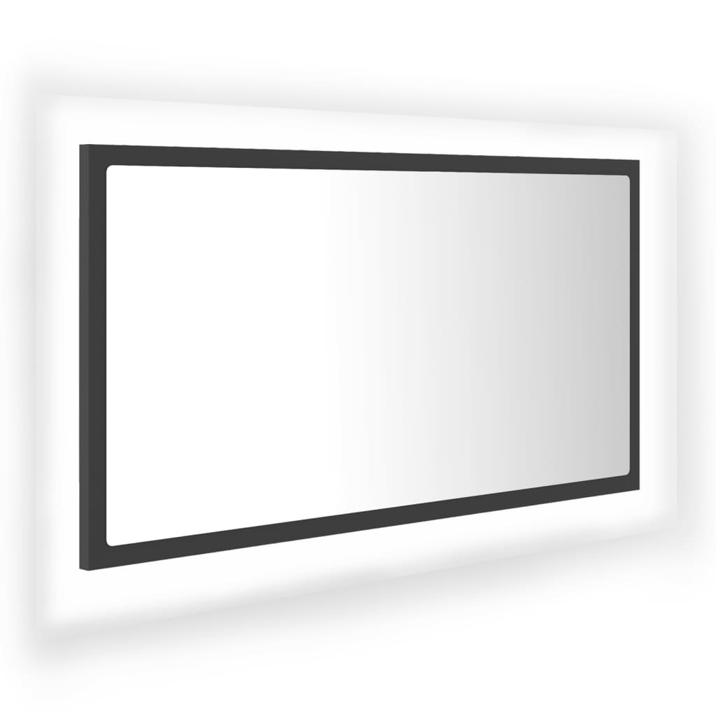 LED-kylpyhuonepeili harmaa 80x8,5x37 cm lastulevy - Sisustajankoti.fi