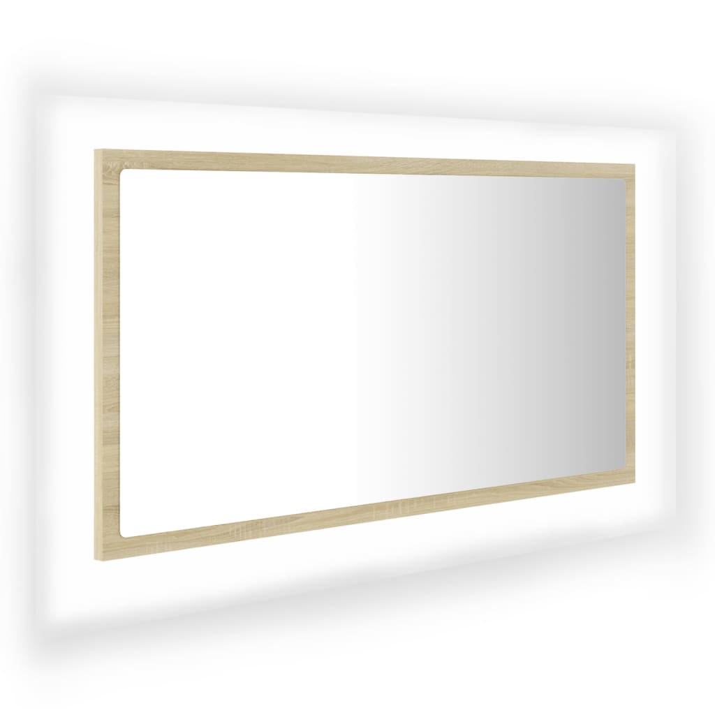 LED-kylpyhuonepeili Sonoma-tammi 80x8,5x37 cm lastulevy - Sisustajankoti.fi
