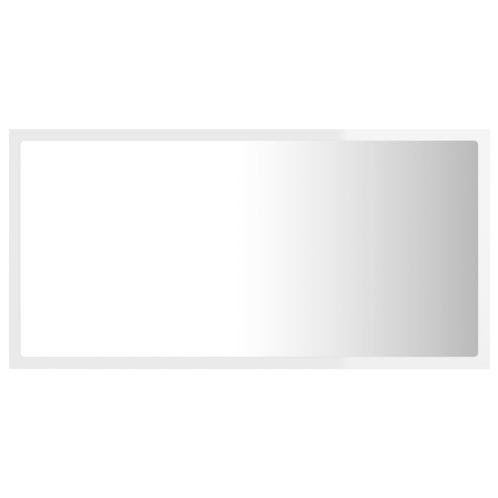 Kylpyhuonepeili LED korkeakiilto valk. 80x8,5x37 cm lastulevy - Sisustajankoti.fi
