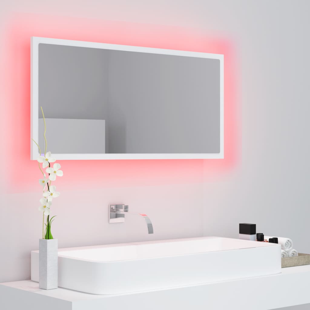 Kylpyhuonepeili LED valkoinen 90x8,5x37 cm - Sisustajankoti.fi