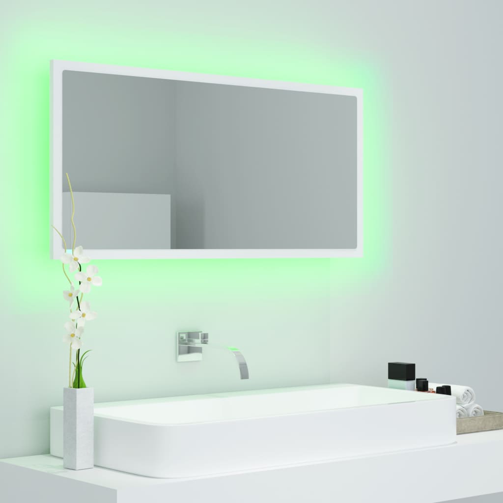 Kylpyhuonepeili LED valkoinen 90x8,5x37 cm - Sisustajankoti.fi
