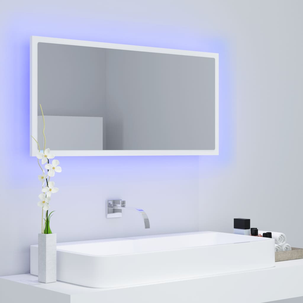 Kylpyhuonepeili LED valkoinen 90x8,5x37 cm - Sisustajankoti.fi