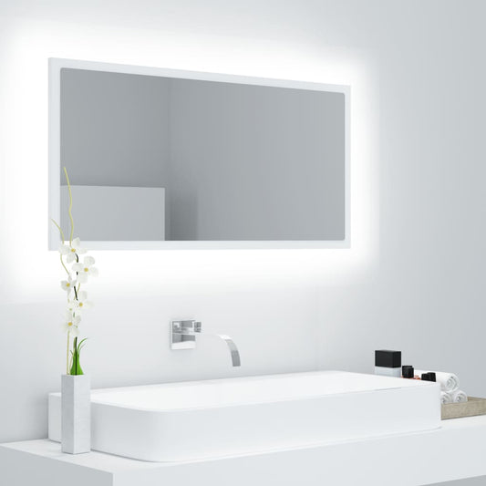 Kylpyhuonepeili LED valkoinen 90x8,5x37 cm - Sisustajankoti.fi