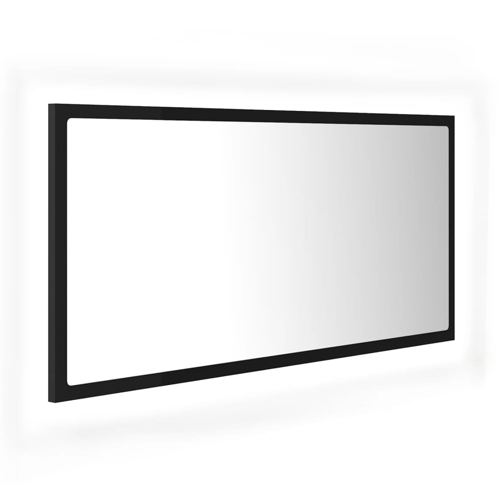 Kylpyhuonepeili LED musta 90x8,5x37 cm - Sisustajankoti.fi
