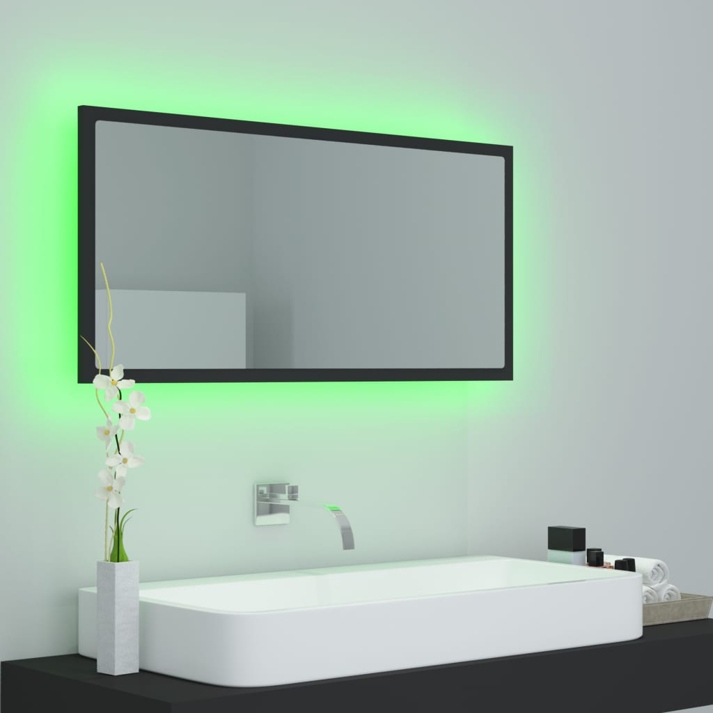 Kylpyhuonepeili LED harmaa 90x8,5x37 cm - Sisustajankoti.fi