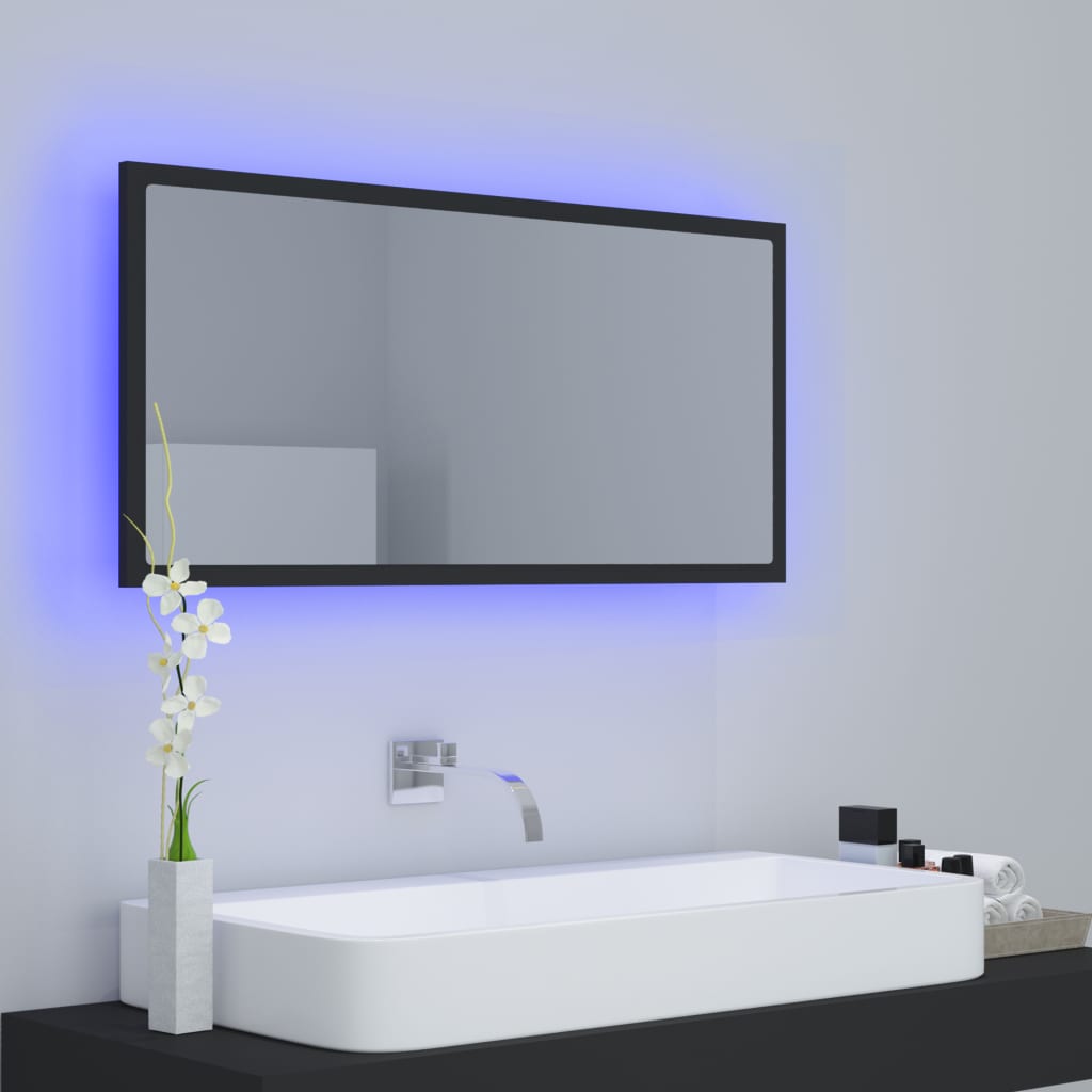 Kylpyhuonepeili LED harmaa 90x8,5x37 cm - Sisustajankoti.fi