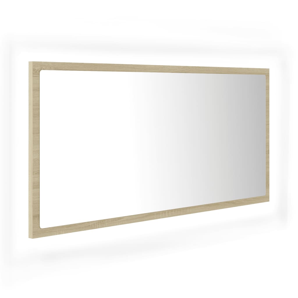 Kylpyhuonepeili LED Sonoma tammi 90x8,5x37 cm - Sisustajankoti.fi