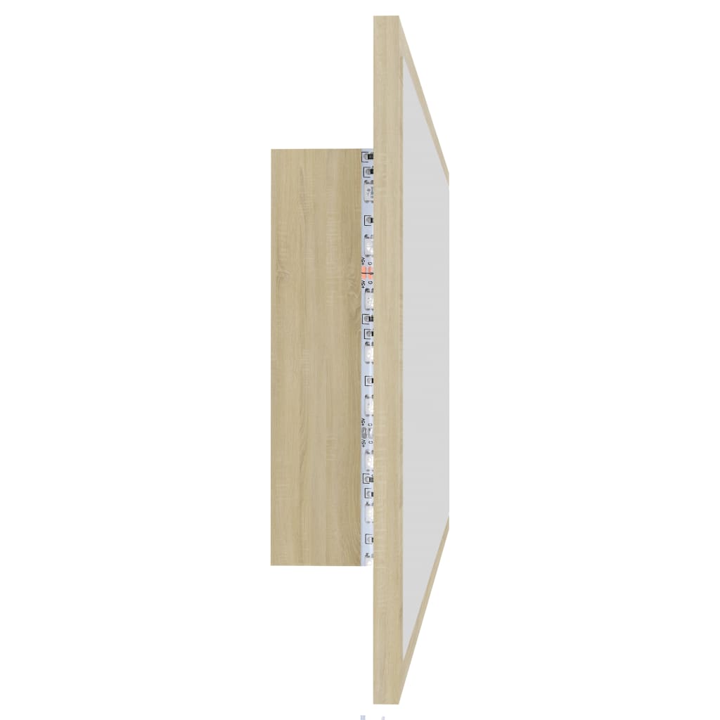 Kylpyhuonepeili LED Sonoma tammi 90x8,5x37 cm - Sisustajankoti.fi