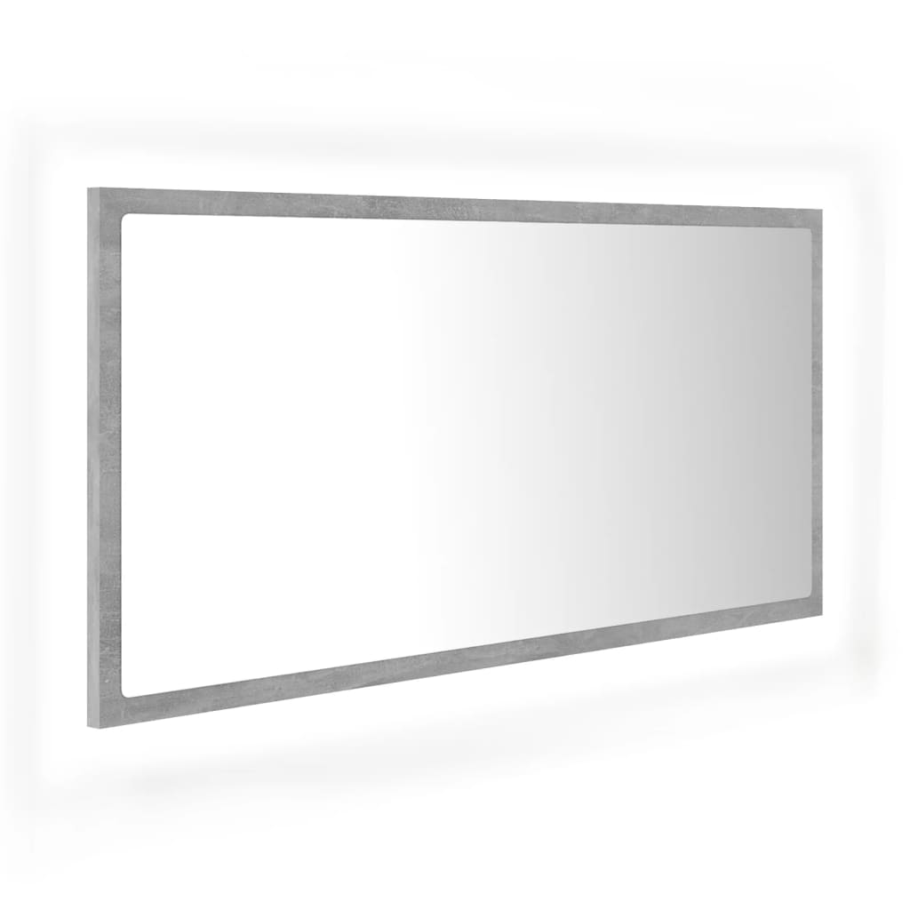 Kylpyhuonepeili LED betoninharmaa 90x8,5x37 cm - Sisustajankoti.fi