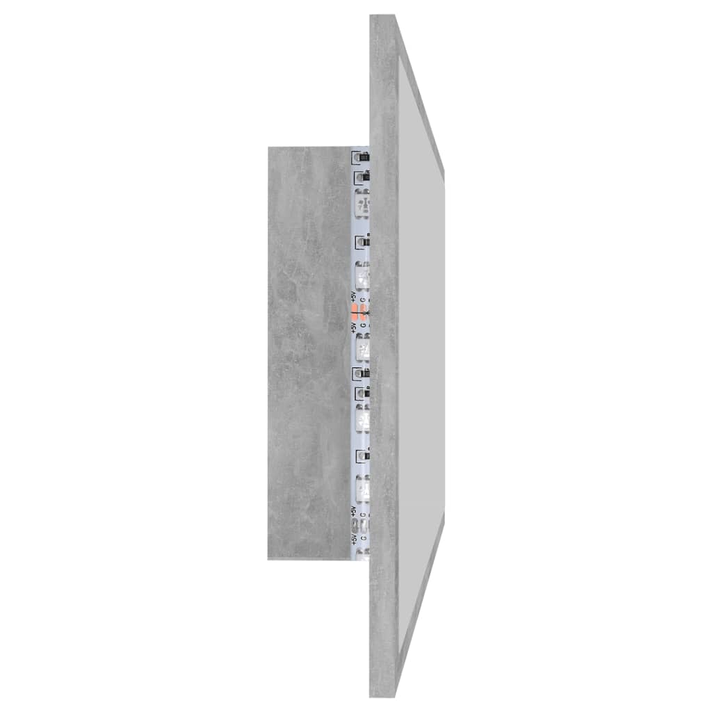 Kylpyhuonepeili LED betoninharmaa 90x8,5x37 cm - Sisustajankoti.fi