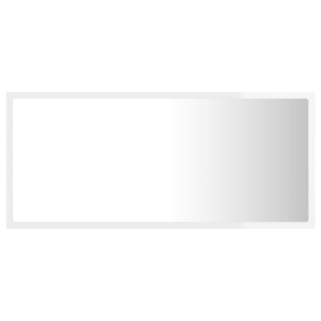 Kylpyhuonepeili LED korkeakiilto valk. 90x8,5x37 cm - Sisustajankoti.fi