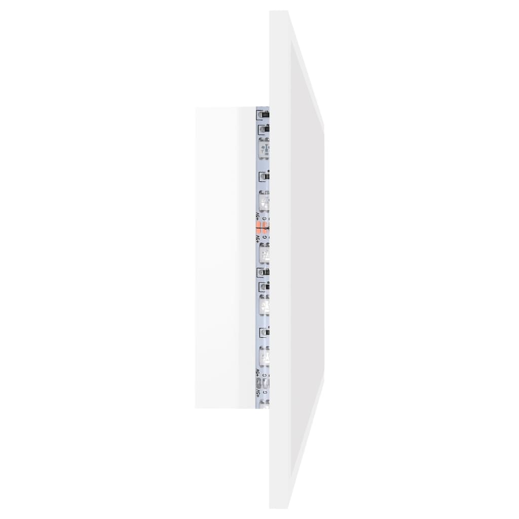 Kylpyhuonepeili LED korkeakiilto valk. 90x8,5x37 cm - Sisustajankoti.fi