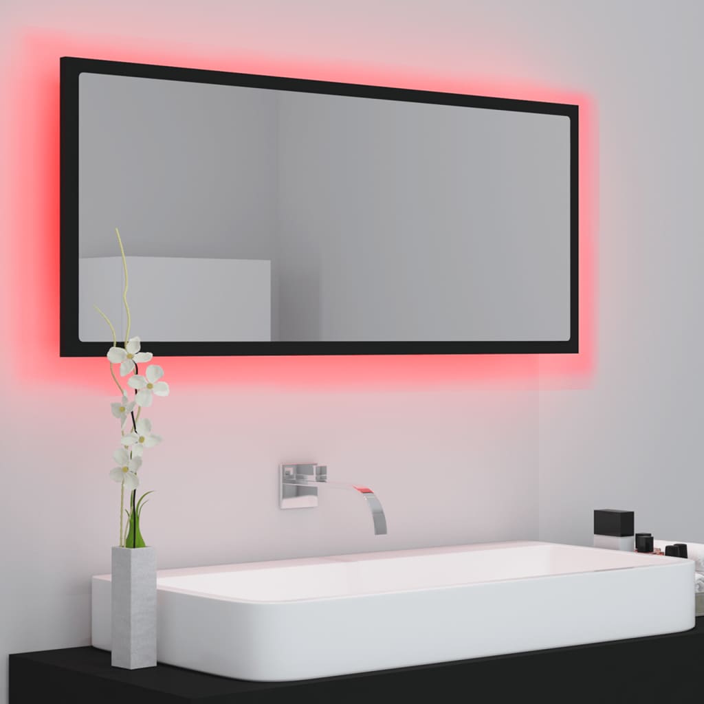 Kylpyhuonepeili LED musta 100x8,5x37 cm - Sisustajankoti.fi