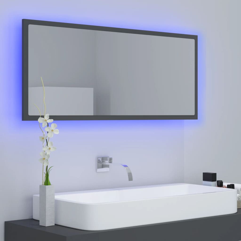 Kylpyhuonepeili LED harmaa 100x8,5x37 cm - Sisustajankoti.fi