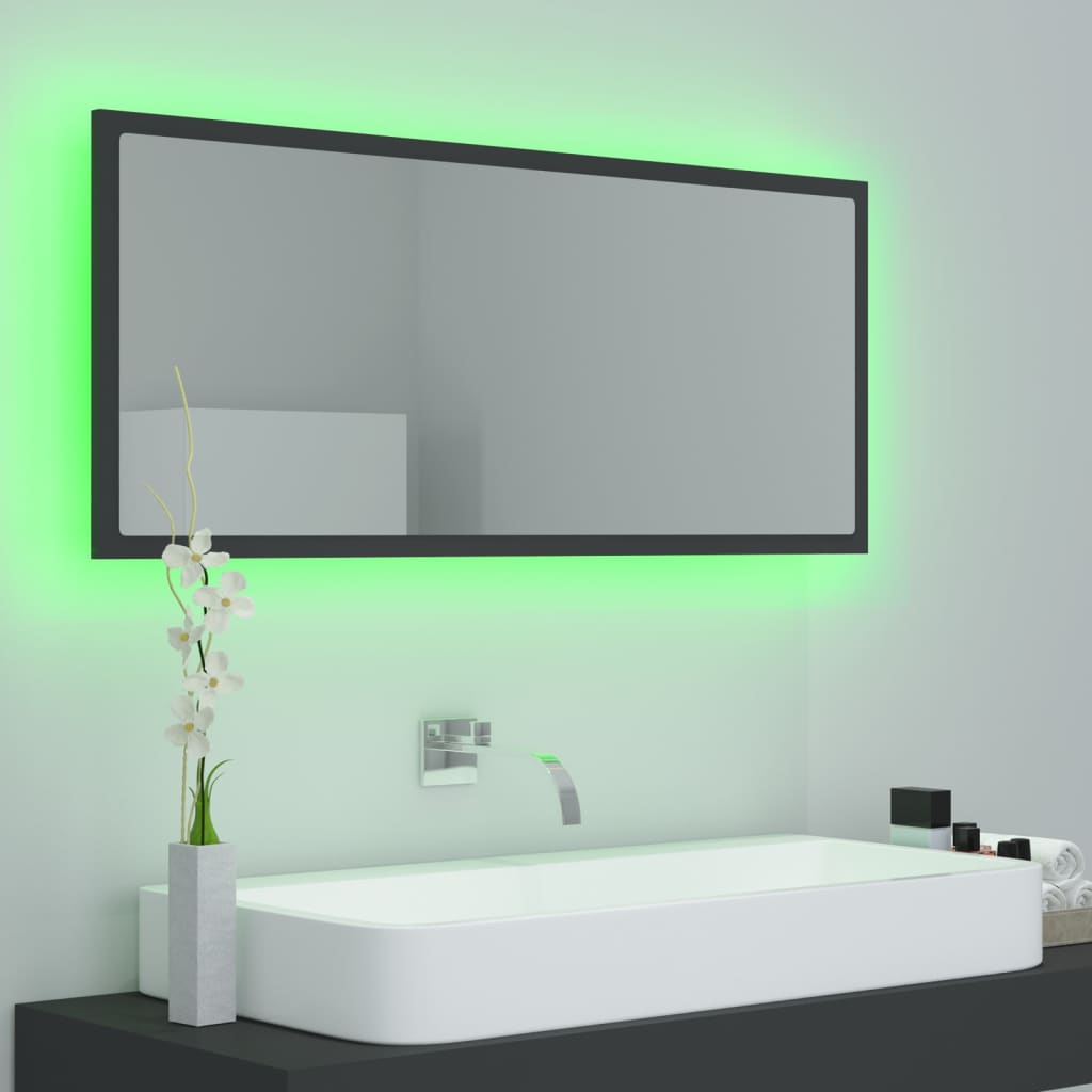 Kylpyhuonepeili LED harmaa 100x8,5x37 cm - Sisustajankoti.fi