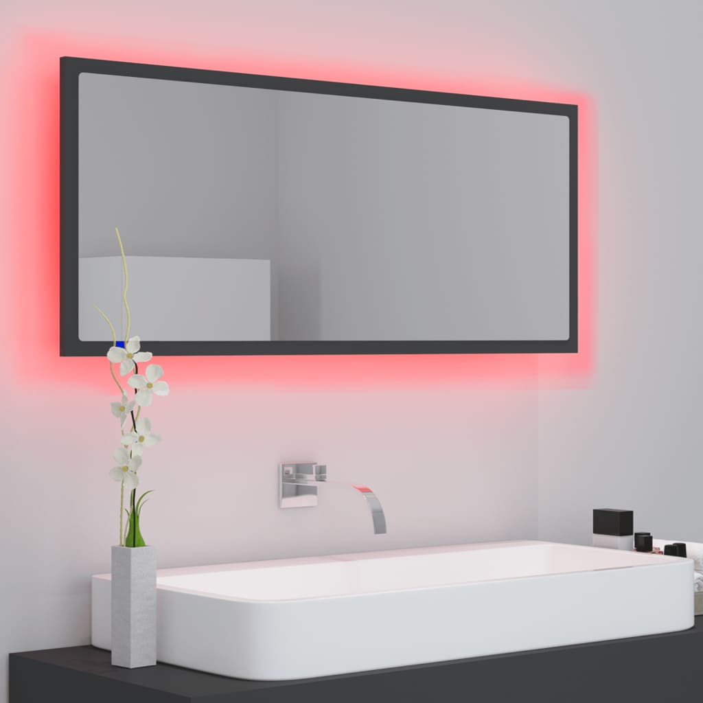 Kylpyhuonepeili LED harmaa 100x8,5x37 cm - Sisustajankoti.fi