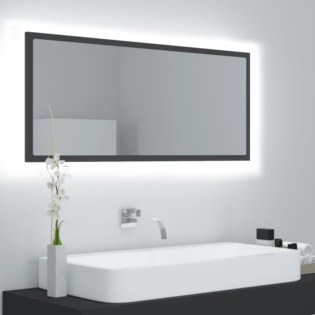 Kylpyhuonepeili LED harmaa 100x8,5x37 cm - Sisustajankoti.fi